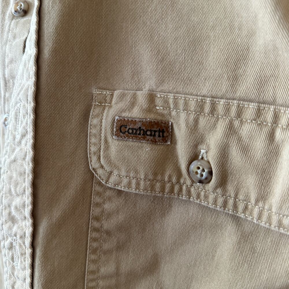 Carhartt Men’s Thick Work Shirt Size Lg Beige (No tag) - Picture 3 of 5